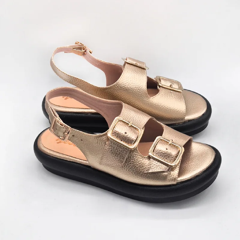 Sandalias Doradas de Plataforma